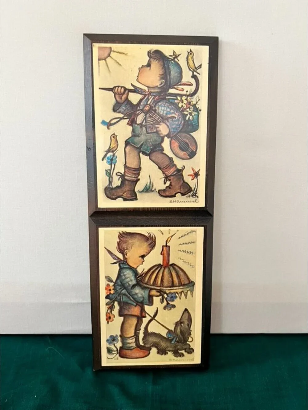 Vintage B. Hummel Wall Plaques Set of 2 Storybook Cottagecore Decor